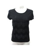 ボールジー BALLSEY トゥモローランド カットソー 半袖 レース 絹 シルク 36 S 黒 ブラック /YI