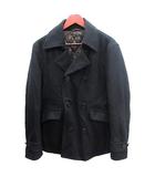 Pコート ピーコート 中綿 総裏地 ウール M 黒 ブラック /AU