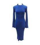  アムリエント Amlient ニット ワンピース ロング ハイネック 腰開き 長袖 F 紺 ネイビー /AU