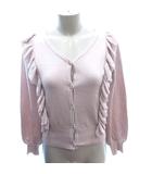 ウィルセレクション WILLSELECTION ニット カーディガン フリル 長袖 M ピンク /AU