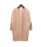 アダムエロペ Adam et Rope' quatre ノーカラーコート ロング 総裏地 ウール 36 S ベージュ /MN