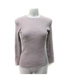 プラステ PLST ニット カットソー リブ 長袖 M ピンクベージュ /YI