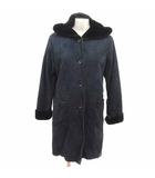 サマンサモスモス SM2 フェイクスエードコート フード 裏ボア F 紺 ネイビー 黒 ブラック /YK