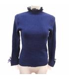 アクシーズファム axes femme ニット カットソー ハイネック レース 長袖 F 紺 ネイビー /YK