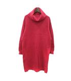 ジャスグリッティー JUSGLITTY ワンピース ニット ミニ オフタートル 長袖 アンゴラ混 2 M 赤 レッド /MN