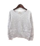 アプワイザーリッシェ Apuweiser-riche ニット セーター Vネック 長袖 リブ 2 M ライトグレー /MN