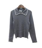 プロポーション ボディドレッシング PROPORTION BODY DRESSING ニット カットソー 長袖 リブ パールビーズ S グレー /MN