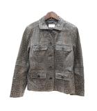 ステンカラージャケット 総裏地 豚革 M 茶 ブラウン /MN