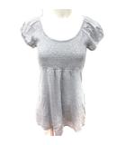 ナチュラルビューティーベーシック NATURAL BEAUTY BASIC ニット カットソー Uネック 半袖 M グレー /RT