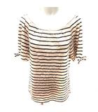 プロポーション ボディドレッシング PROPORTION BODY DRESSING ニット カットソー Uネック 半袖 ボーダー 2 ベージュ /RT