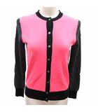 23区 オンワード樫山 カーディガン ニット 長袖 ウール 38 M ピンク 黒 ブラック チャコールグレー /YK