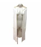 ジャスグリッティー JUSGLITTY ロングカーディガン ニット 前開き フード ノースリーブ 2 M 白 ホワイト /YK