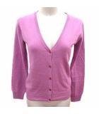 ルシェルブルー LE CIEL BLEU カーディガン ニット Vネック 長袖 絹 シルク カシミヤ混 38 M ピンク /YK
