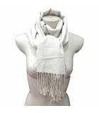 アンタイトル UNTITLED ストール マフラー フリンジ ラメ 白 オフホワイト /YK ●RY