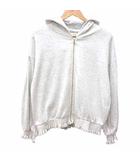  ロメオ ROMEO パーカー スウェット ジップアップ フード フリル 長袖 L ライトグレー /YK ●RY