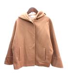  パオデロ Pao de lo ショートコート フード 総裏地 ウール カシミヤ混 ドルマンスリーブ M 茶 ブラウン /AU