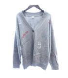 ニコアンド Niko and.. ニット カーディガン オーバーサイズ 刺繍 長袖 F グレー /AU