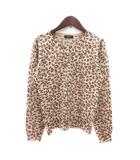 ルーニィ LOUNIE カーディガン ニット 豹柄 レオパード ウール アンゴラ混 ベージュ /MN