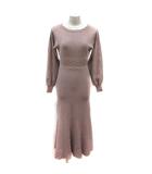リゼクシー RESEXXY ニットワンピース ロング 長袖 F ピンクベージュ /MS