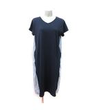 collection ワンピース ロング フレンチスリーブ 切替 ストライプ マルチカラー /YI