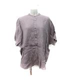 イエナ IENA シャツ ブラウス バンドカラー 七分袖 麻 リネン 茶 ブラウン /YI