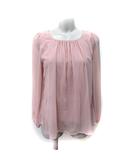 シフォンブラウス シアー 長袖 1 S ピンク /YI