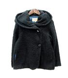 スーナウーナ Sunauna ショートコート 総裏地 フード ボア 34 S 黒 ブラック /MN