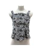 キャミソール フレア 総柄 F 黒 ブラック 白 ホワイト 金色 ゴールドカラー /MS