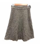 ラルフローレン RALPH LAUREN フレアスカート ミモレ ロング ウール 7 S ベージュ 黒 ブラック /YK