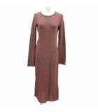 ザラ ZARA ワンピース ロング マキシ ニット 長袖 M 茶 ブラウン /YK