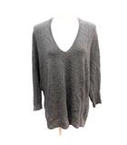 イエナ IENA ニット ワンピース ミニ Vネック ウール ドルマンスリーブ 長袖 チャコールグレー /AU