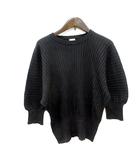 イエナ IENA ニット カットソー 七分袖 リブ 黒 ブラック /MN