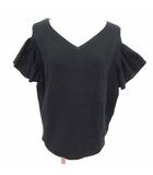 イエナ IENA ニット カットソー Vネック フレアスリーブ 半袖 黒 ブラック /YK