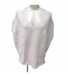 イエナ IENA ニット カットソー Vネック フレンチスリーブ ライトベージュ /YK