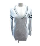 トミーヒルフィガー TOMMY HILFIGER ニット ワンピース ミニ Vネック ライン 長袖 M グレー /AU