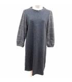 ドレスキップ DRESKIP ワンピース ひざ丈 切替 グレンチェック 長袖 M グレー /YK