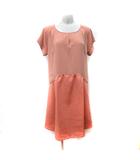 ナノユニバース nano universe ワンピース ひざ丈 半袖 ドッキング 半袖 F オレンジ /YI