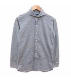 カジュアルシャツ ストライプ 長袖 1 S 紺 ネイビー 白 ホワイト /YK