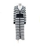 マカフィー MACPHEE トゥモローランド ニットワンピース ロング 刺繍 レース 36 S 黒 ブラック 白 ホワイト /YI