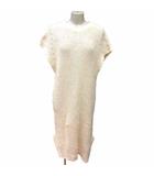 ガリャルダガランテ GALLARDAGALANTE ワンピース ひざ丈 ニット フレンチスリーブ F アイボリー 白 ホワイト /YK