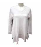 ニット カットソー Vネック ラメ 長袖 アンゴラ混 カシミヤ混 40 L グレー /YK