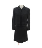 ヒロミチナカノ hiromichi nakano ワンピーススーツ ジャケット 総裏地 ワンピース ひざ丈 七分袖 5AR 黒 ブラック /MS