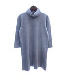 ザラ ZARA ニット ワンピース ミニ オフネック 七分袖 S 紺 ネイビー /AU