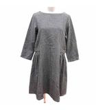 ネストローブ nest Robe ワンピース ひざ丈 長袖 ウール グレー /YK