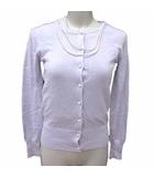 アンサンブル カーディガン ニット カットソー ネックレス付き ノースリーブ 38 M 紫 パープル /YK