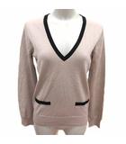ニット カットソー Vネック 長袖 ウール 3 L ベージュ /YK