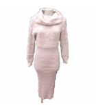 リゼクシー RESEXXY ワンピース タイト ひざ丈 ニット シャギー 長袖 F ピンク /YK