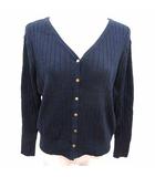 ECRU カーディガン ニット Vネック 長袖 F 紺 ネイビー /YK