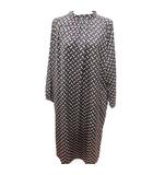 フリークスストア FREAKS STORE ワンピース Aライン マキシ 長袖 総柄 F 黒 ブラック /RT