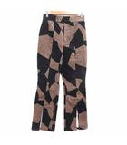 フレアパンツ M 茶 ブラウン 黒 ブラック /YK